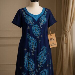 Riviera Sun Embroidered Boho Dress – Size 3X